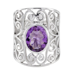 Isabella Purple Solitaire Ring in Elegant Design