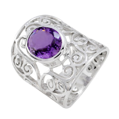 Isabella Purple Solitaire Ring in Elegant Design