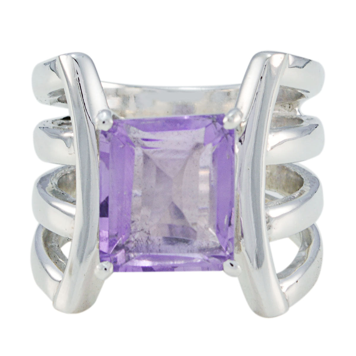 Yasmine Heritage Purple Solitaire Ring Amethyst Purple