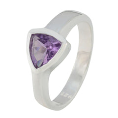 Zoey Purple Solitaire Ring in Silver for Everyday Elegance