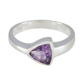Zoey Purple Solitaire Ring in Silver for Everyday Elegance Amethyst Purple