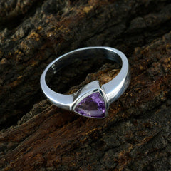 Zoey Purple Solitaire Ring in Silver for Everyday Elegance