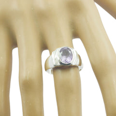 Araya Purple Solitaire Ring with Oval Amethyst Gemstone