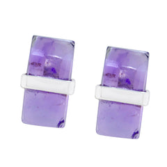 Carla Purple Solitaire Stud Earrings for Everyday Glam