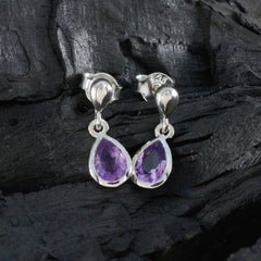 Yasmin Purple Solitaire Stud Earrings for Fashion Lovers