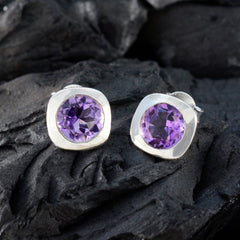 Elena Purple Solitaire Stud Earrings for Every Occasion