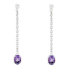 Evelyn Purple Solitaire Stud Earrings for Everyday Glam Amethyst Purple Stud