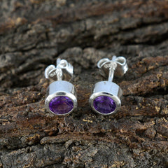 Maria Purple Solitaire Stud Earrings for Everyday Glam