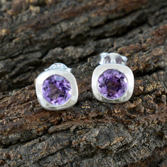Elena Purple Solitaire Stud Earrings for Every Occasion