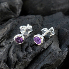 Micaela Purple Solitaire Stud Earrings for Everyday Glam