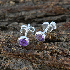Micaela Purple Solitaire Stud Earrings for Everyday Glam