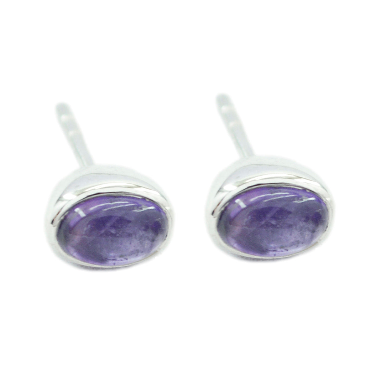 Cecilia Purple Solitaire Stud Earrings for Everyday Glam Amethyst Purple Stud
