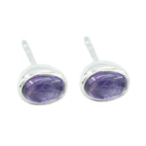 Cecilia Purple Solitaire Stud Earrings for Everyday Glam Amethyst Purple Stud