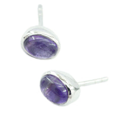 Cecilia Purple Solitaire Stud Earrings for Everyday Glam