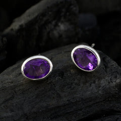 Ha-eun Purple Solitaire Stud Earrings for Every Occasion