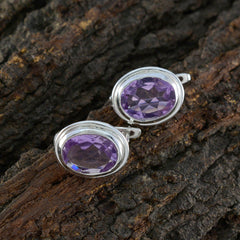Yasmine Purple Solitaire Stud Earrings for Everyday Glam