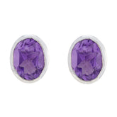 Hina Purple Solitaire Stud Earrings for Everyday Glam Amethyst Purple Stud
