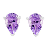 Yasmin Purple Solitaire Stud Earrings for Everyday Glam Amethyst Purple Stud