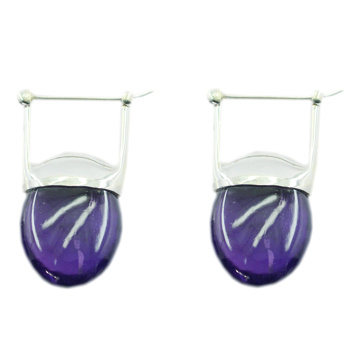 Nora Purple Solitaire Stud Earrings for Everyday Glam Amethyst Purple Stud