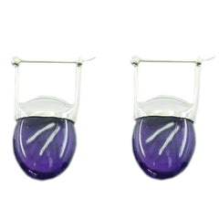 Nora Purple Solitaire Stud Earrings for Everyday Glam Amethyst Purple Stud