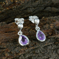Yasmin Purple Solitaire Stud Earrings for Fashion Lovers