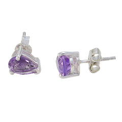 Yasmin Purple Solitaire Stud Earrings for Everyday Glam