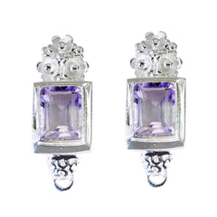 Zoe Purple Solitaire Stud Earrings for Everyday Glam Amethyst Purple Stud