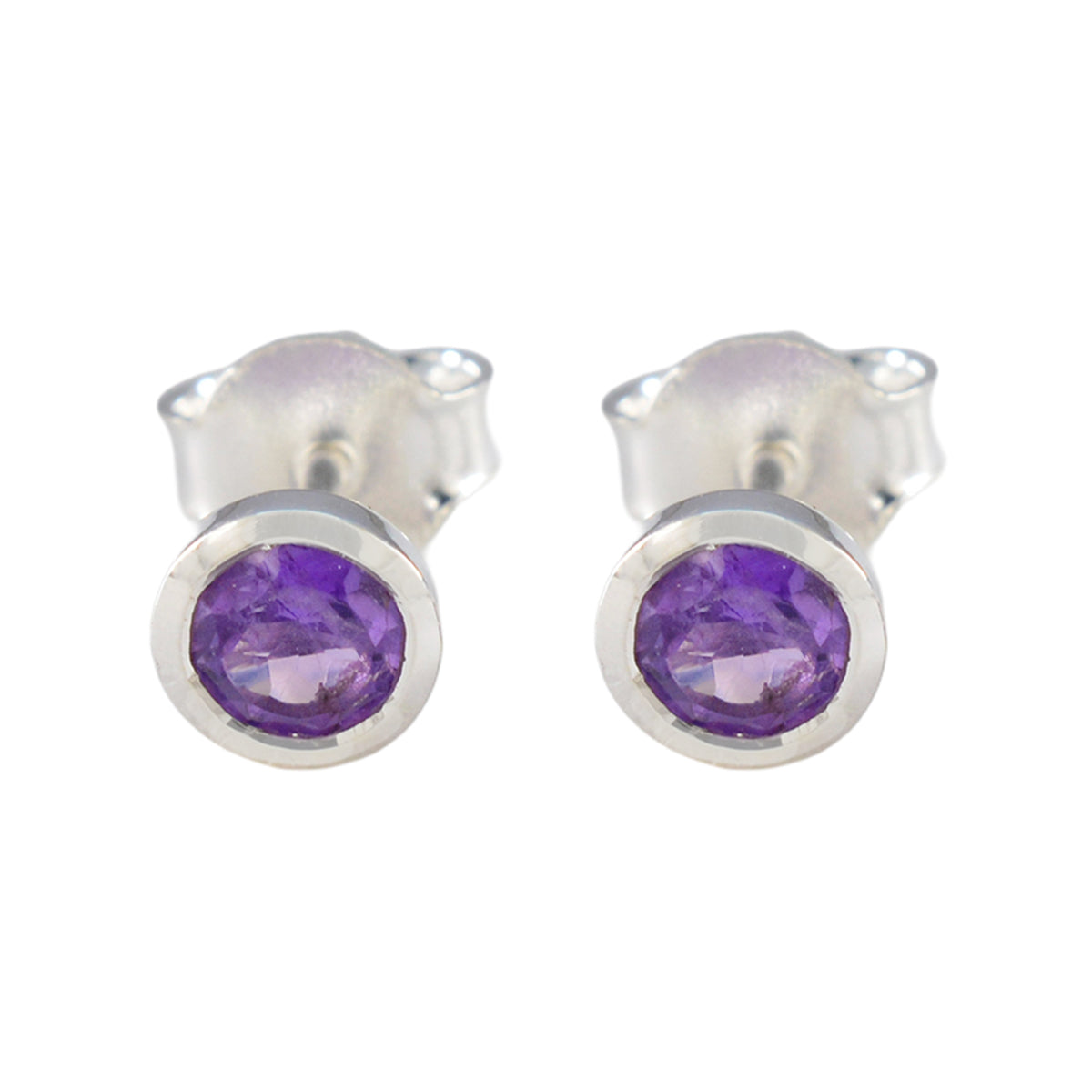 Micaela Purple Solitaire Stud Earrings for Everyday Glam Amethyst Purple Stud
