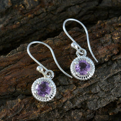 Nella Purple Solitaire Stud Earrings for Everyday Glam