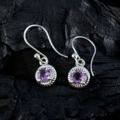 Nella Purple Solitaire Stud Earrings for Everyday Glam
