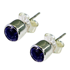 Sofia Purple Solitaire Stud Earrings in Silver Set