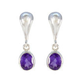 Riley Purple Solitaire Stud Earrings for Everyday Glam Amethyst Purple Stud
