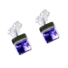Stella Purple Solitaire Stud Earrings for Everyday Glam