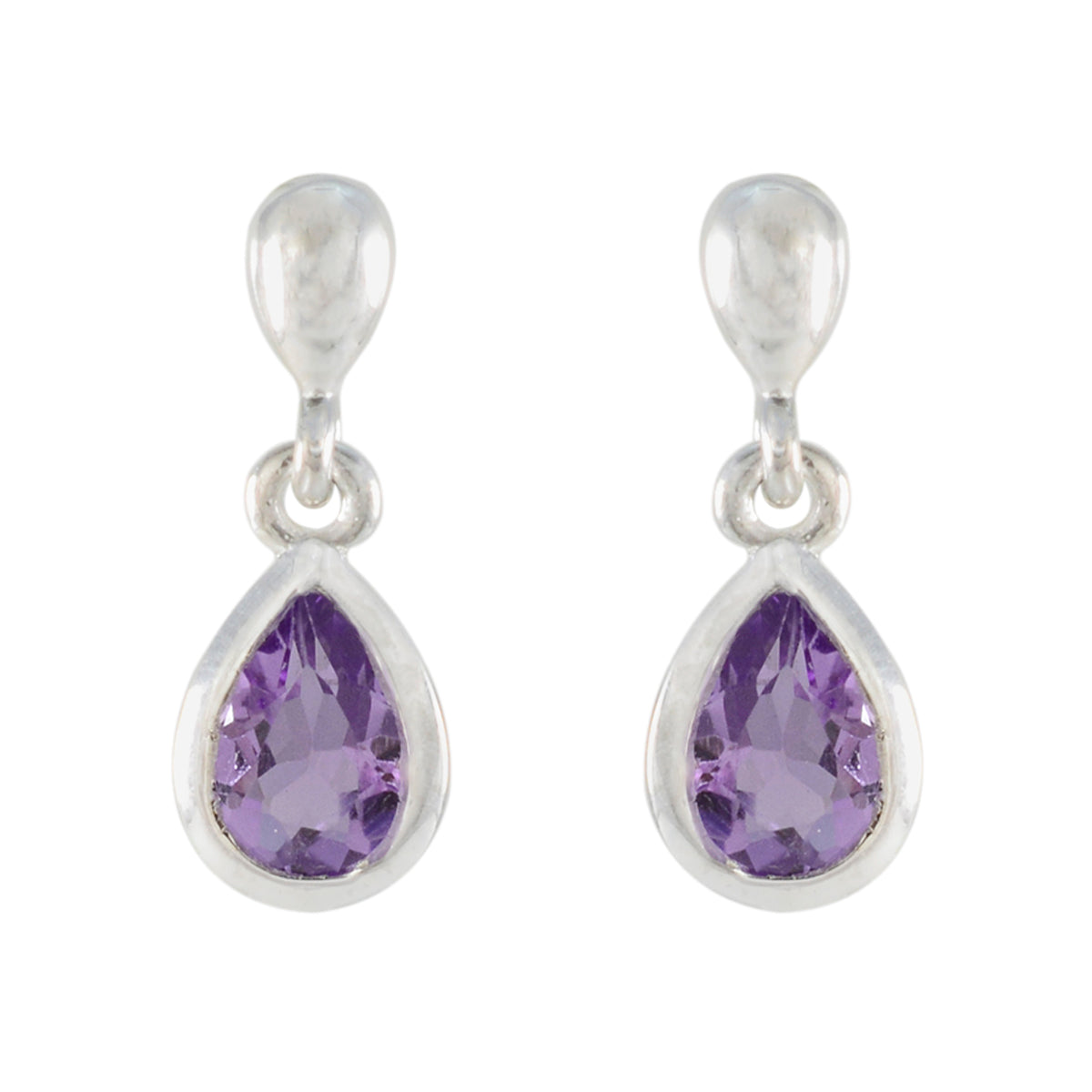 Yasmin Purple Solitaire Stud Earrings for Fashion Lovers Amethyst Purple Stud