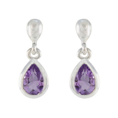 Yasmin Purple Solitaire Stud Earrings for Fashion Lovers Amethyst Purple Stud