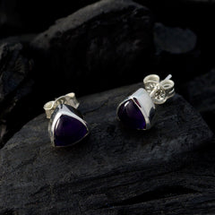 Camila Purple Solitaire Stud Earrings for Everyday Glam