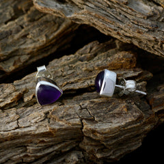 Camila Purple Solitaire Stud Earrings for Everyday Glam
