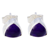 Camila Purple Solitaire Stud Earrings for Everyday Glam Amethyst Purple Stud