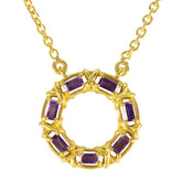 Yasmine Purple Statement Pendant Necklace - Glam & Chic Amethyst Purple Purple