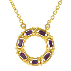 Yasmine Purple Statement Pendant Necklace - Glam & Chic Amethyst Purple Purple