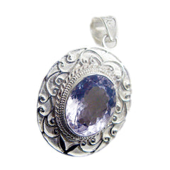 Nella Purple Statement Pendant - Unique Silver Design