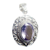 Nella Purple Statement Pendant - Unique Silver Design Amethyst Purple Purple