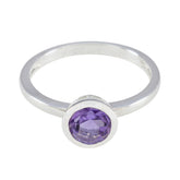 Zazlle Purple Stone Minimalist Ring for Everyday Wear Amethyst Purple