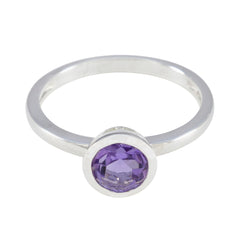 Zazlle Purple Stone Minimalist Ring for Everyday Wear Amethyst Purple