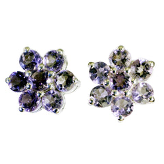 Julieta Purple Stud Earrings for Everyday Glam Amethyst Purple Stud