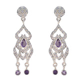 Putri Purple Stud Earrings India | Elegant Fashion Jewelry Amethyst Purple Stud