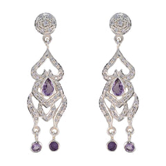 Putri Purple Stud Earrings India | Elegant Fashion Jewelry Amethyst Purple Stud