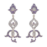 Saanvi Purple Stud Earrings India - Elegant Gemstone Design Amethyst Purple Stud