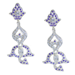 Saanvi Purple Stud Earrings India - Elegant Gemstone Design