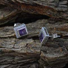 Lorena Purple Stud Earrings for Vibrant Fashion